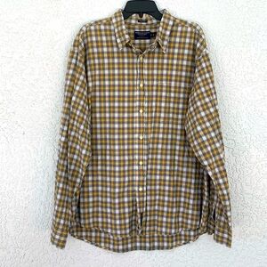 American Eagle outfitters plaid chambray 100% cotton long sleeve shirt size XL